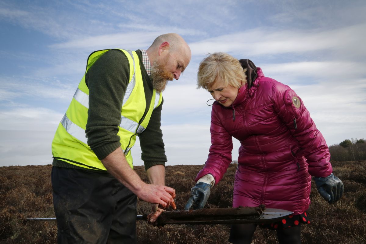 Andrew McBride and Roseanna Cunningham MSP on Red Moss of Balerno