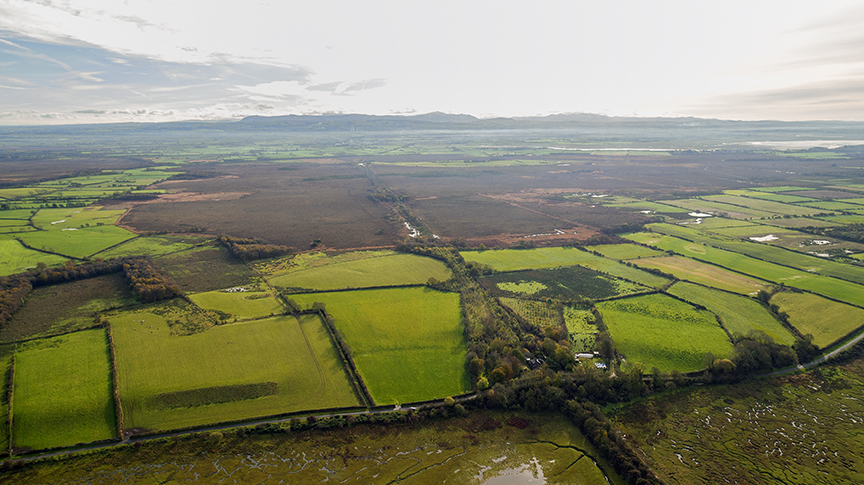 Looking South to the Common and the former railway track, from the saltmarshes of the Solway Firth - Credit James Smith