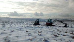 Area of Dartmoor undergoing restoration methods, January 2023 