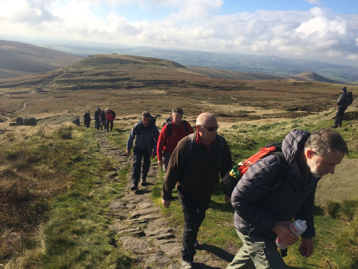 Retired wardens walk up Kinder - Credit Tom Harman