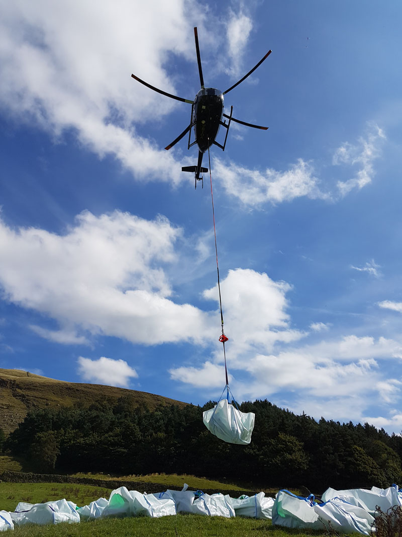 Airlifting for the MoorLIFE 2020 project - Credit Moors for the Future