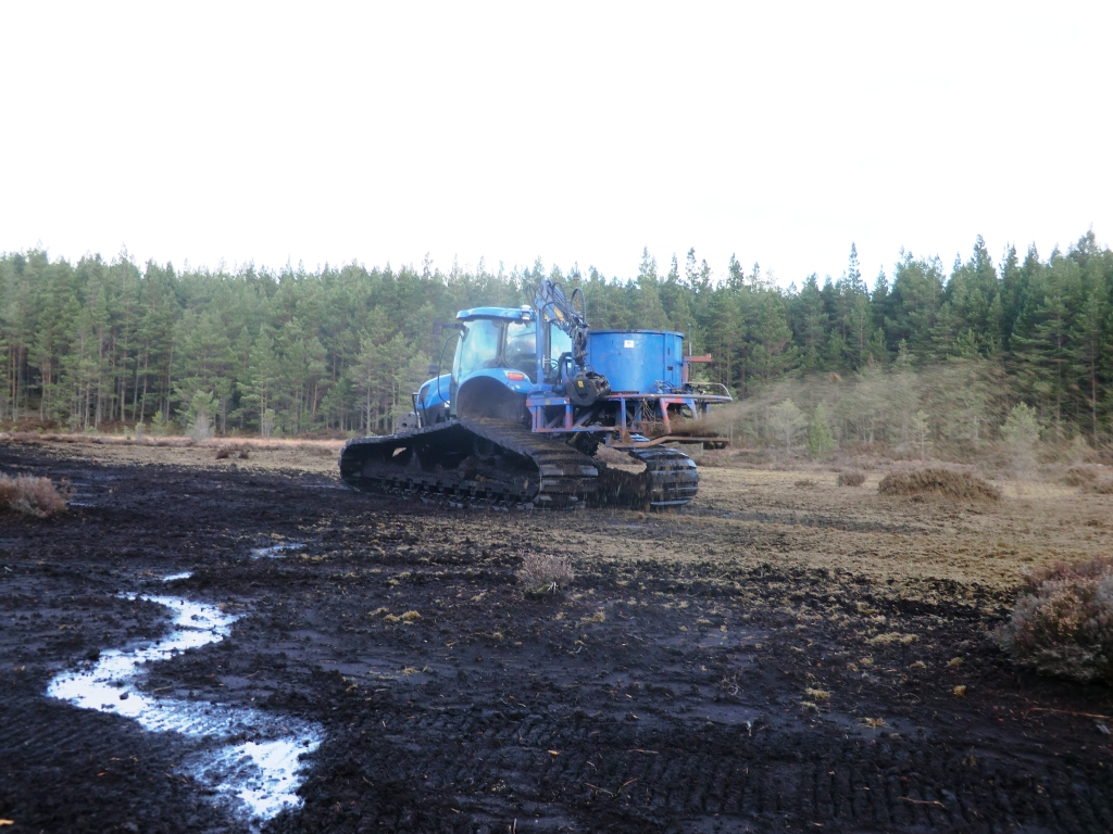 Machine on bare peat