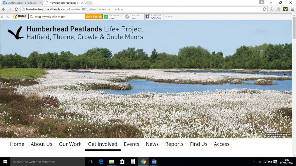 Humberhead Peatland LIFE+ website