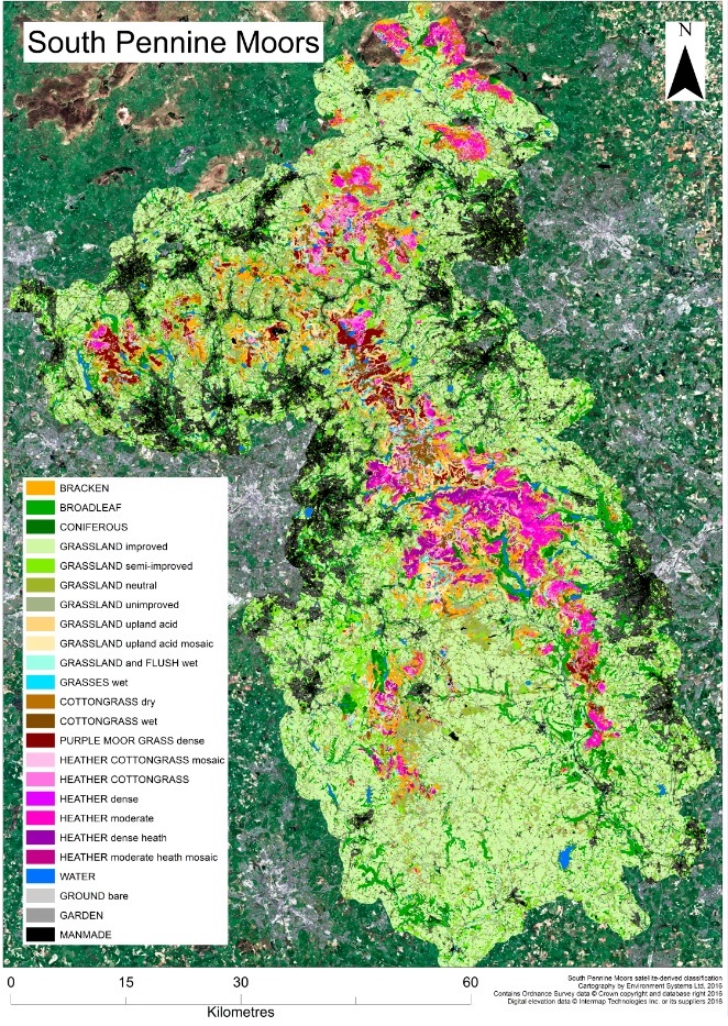 Land cover map - South Pennine Moors