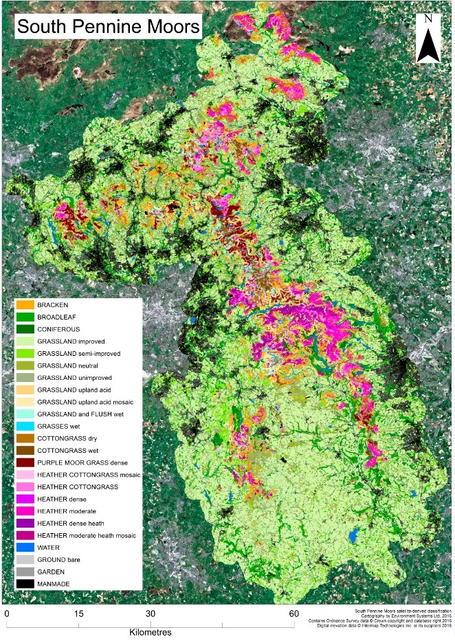 Land cover map - South Pennine Moors