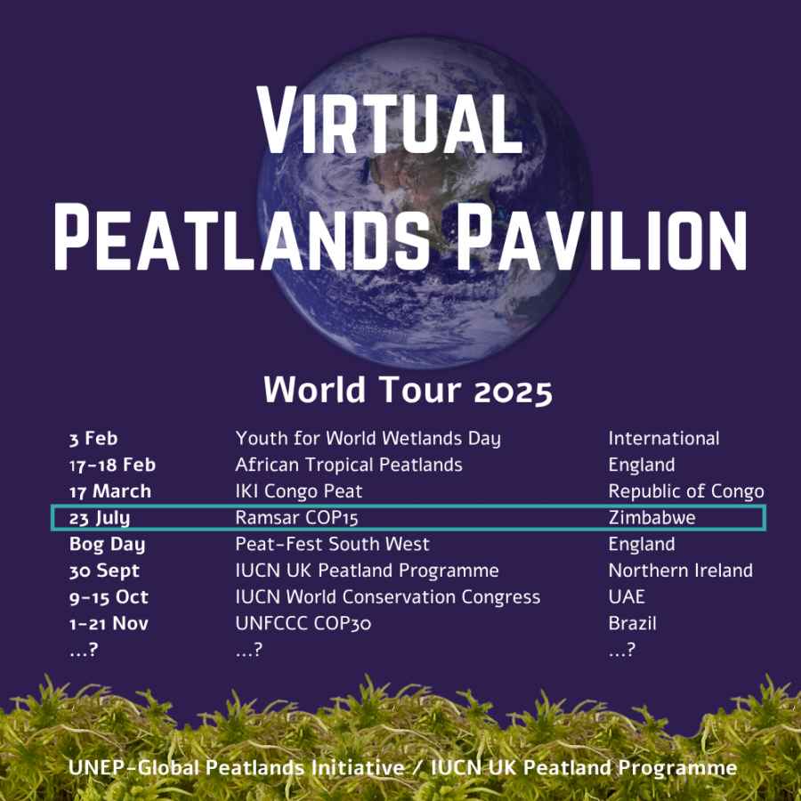 List of tour dates and locations for the Virtual Peatlands Pavilion world tour 2025