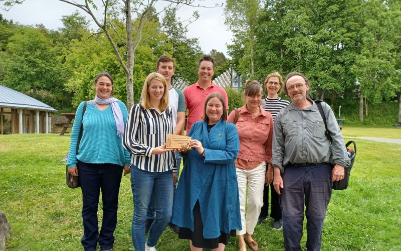 Proud moment as the NPAP achieves over their targets in peatland restoration and is presented with the Carbon Footprint Award by NRW’s Chief Executive, Clare Pillman