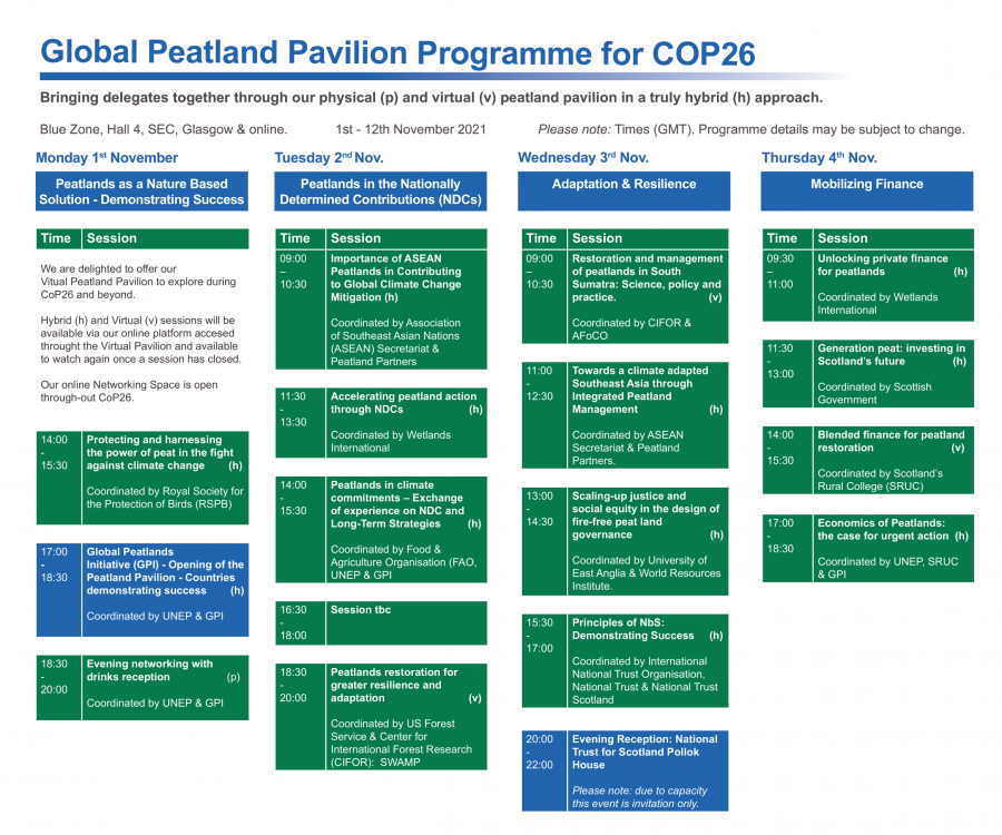 Peatland Pavilion Programme