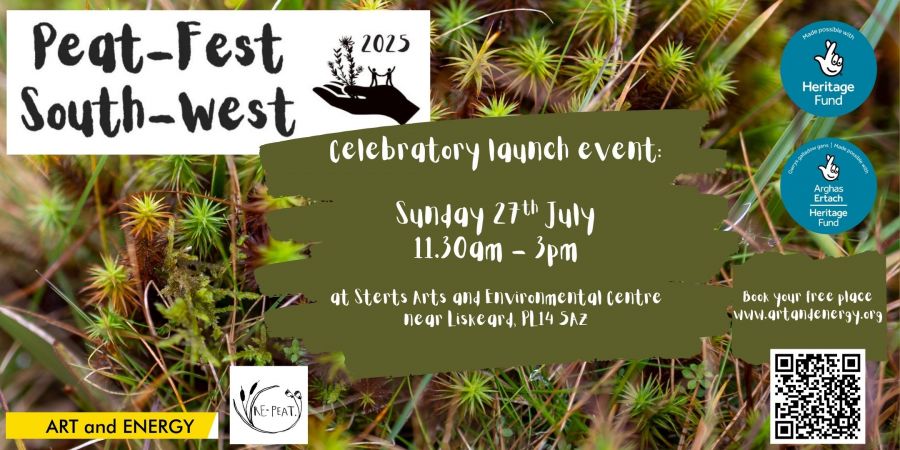Flyer advertising activities for the launch of Peat-Fest South-West on 27th July