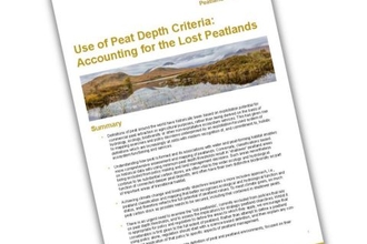 Front cover: Use of peat depth criteria - Accounting for the lost peatlands