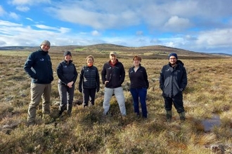 The new CNPA Peatland ACTION team, from left to right: Matt Watson, Daisy Whytock, Emma Stewart, Stephen Corcoran, Dot Harris and Thomas Plant