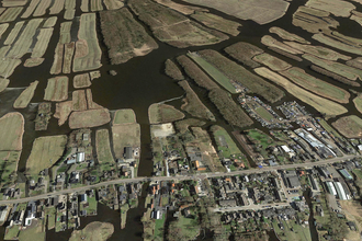 Aerial image of wetlands