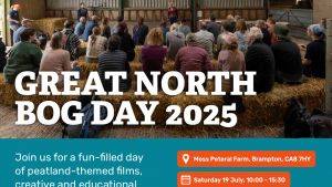 Flyer advertising the Great North Bog Day on 19th july
