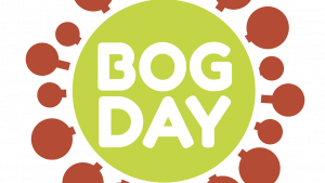 Bog Day logo with green and brown sundew graphic and white text