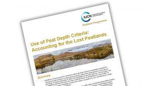 Front page of 'Use of Peat Depth Crtieria' publication.