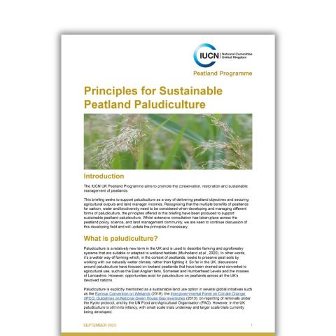 Principles for Sustainable Peatland Paludiculture
