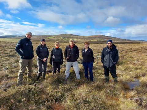 The new CNPA Peatland ACTION team, from left to right: Matt Watson, Daisy Whytock, Emma Stewart, Stephen Corcoran, Dot Harris and Thomas Plant