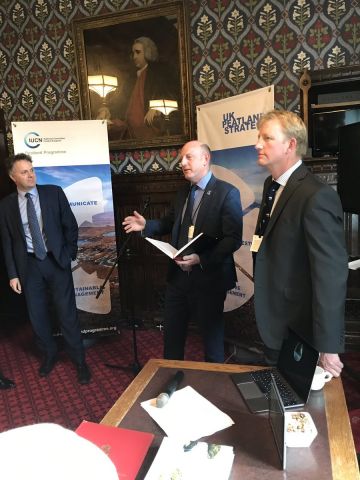 Rob Stoneman at the House of Commons flanked by Ron Brown and Julian Sturday