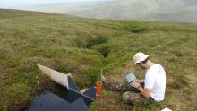 Image of V-notch in ply-sheet dam © Emma Shuttleworth