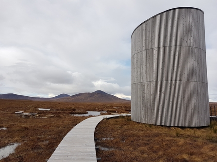 The viewing tower at Forsinard Flows National Nature Reserve.