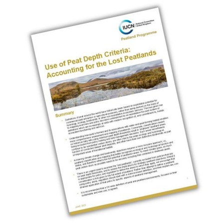 Front cover: Use of peat depth criteria - Accounting for the lost peatlands