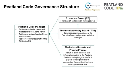 Chart showing the Peatland Code governance structure