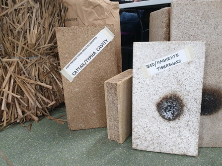 Samples of insulation products made from bulrush