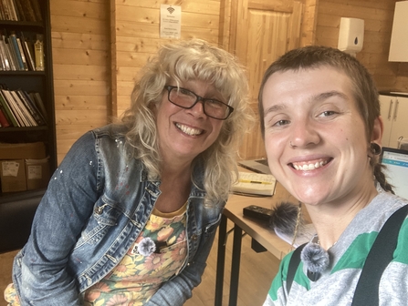 Naomi Wright from Art and Energy and Rachael Milliner from RE-PEAT smiling at the camera.