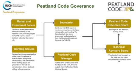 Chart showing the Peatland Code governance structure
