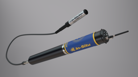 Two black and silver tubes connected by a cable. One tube has 'In-Situ' written on it in yellow text on a black background.