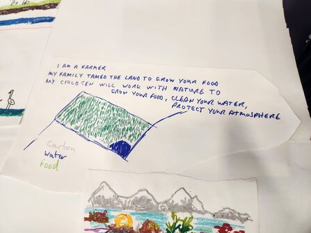 Drawing of a field with one wet corner.